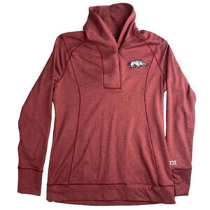 Cutter & Buck DryTec 1/4 Zip Pullover ARKANSAS RAZORBACKS Red Adult Womens Small